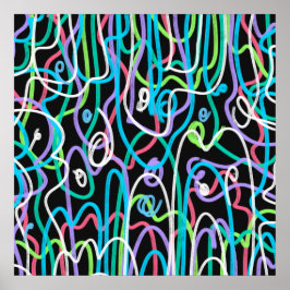 Poster Pintura Abstrata Neon