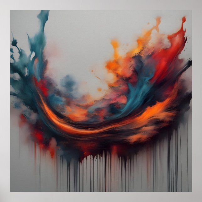 Poster pintura abstrato (Frente)