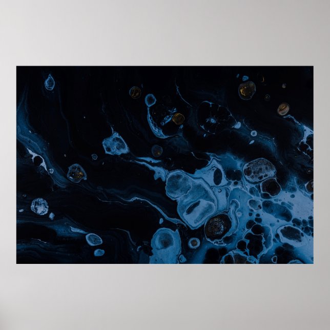 Poster Pintura abstrato branca e preta (Frente)