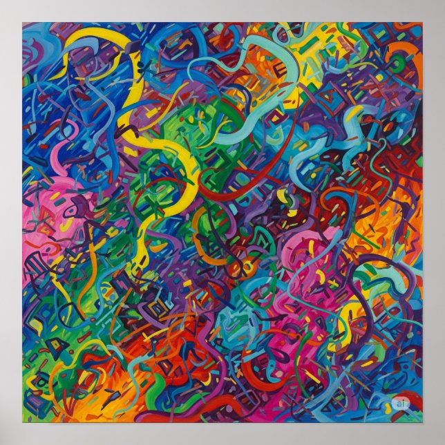 Poster Pintura Abstrato caótica (Frente)