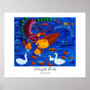 Poster Pintura Alimentando os Patos
