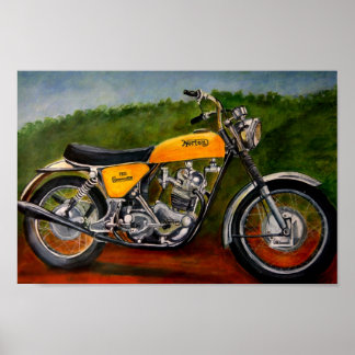 Pôster pintura amarela da moto norton commando