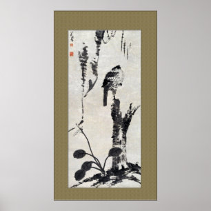 Pôster Pintura antiga chinesa, natureza, pássaro,