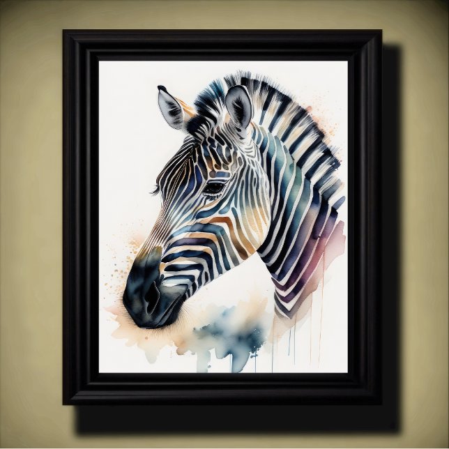 Poster Pintura aquosa de zebra 5:4 (Criador carregado)