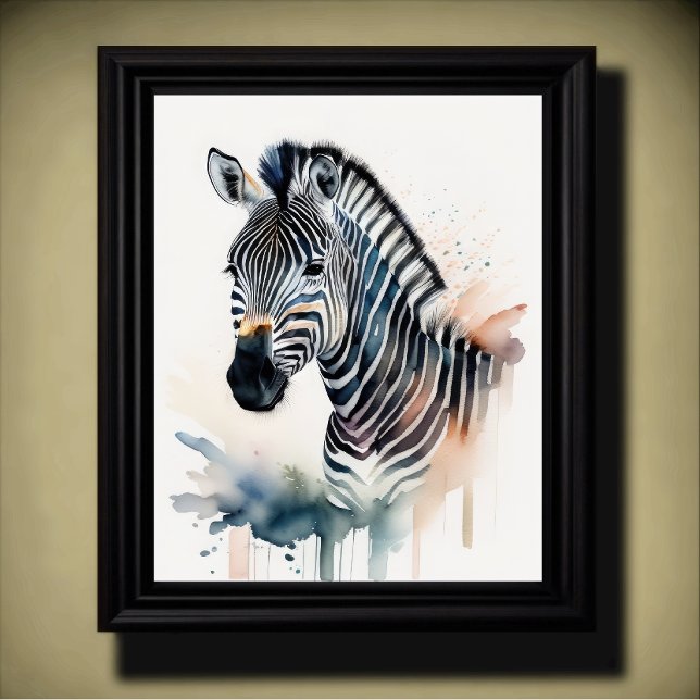 Poster Pintura aquosa de zebra 5:4 (Criador carregado)