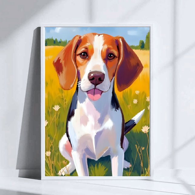 Poster Pintura Artística de Cachorro Beagle (Criador carregado)