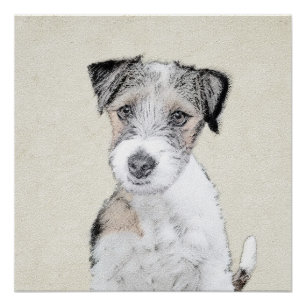 Pôster Pintura áspera de Russell Terrier - arte original
