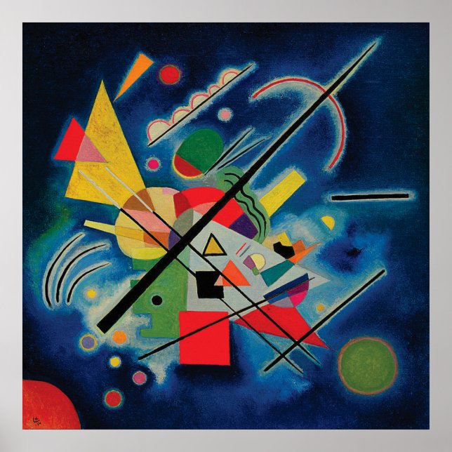 Pôster Pintura azul de Wassily Kandinsky (Frente)