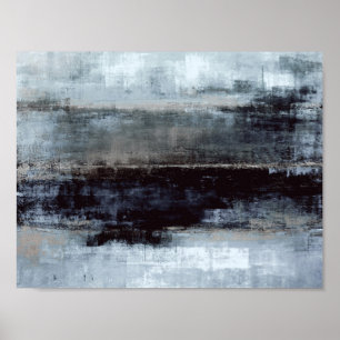 Poster Pintura azul "exagerado" da arte abstracta