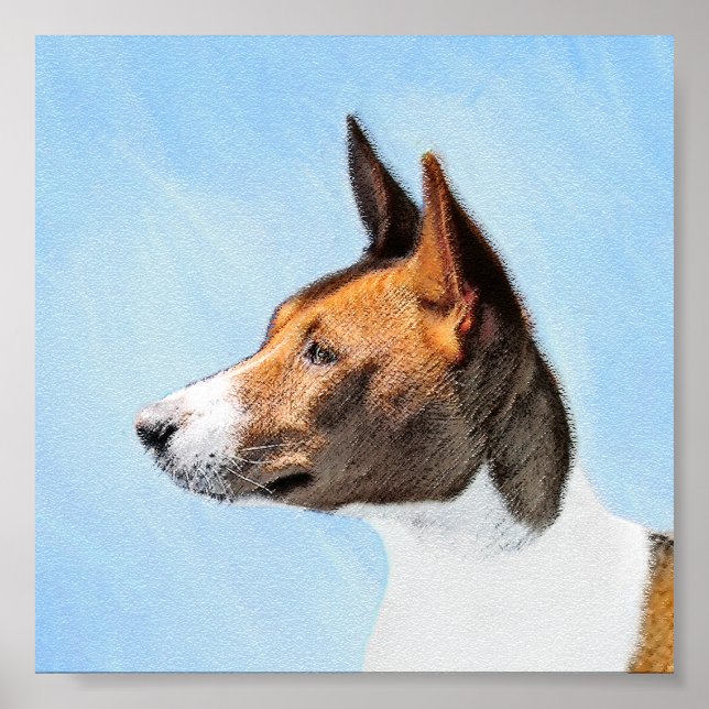 Pôster Pintura Basenji - Arte Original Custa (Frente)