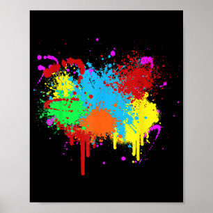 Poster Pintura bonito, pintura com Abstrato de pintura