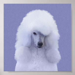 Poster Pintura Branca de Poodle Padrão - Arte Cão Origi