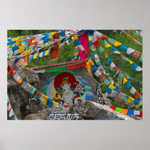 Poster Pintura Budista em Rochas