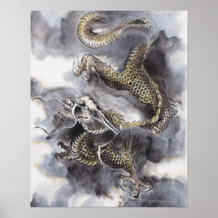 Pôster Pintura Chinesa Tradicional, Ano Do Dragão 4