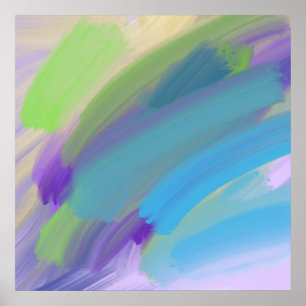 Poster pintura colorida a óleo de abstrato