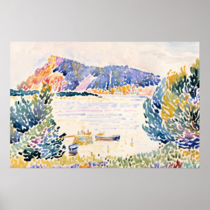 Poster Pintura Colorida de Paisagem Portuária