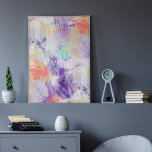 Poster Pintura Colorida de Pincel Abstrato única e divert<br><div class="desc">Pincel de abstrato de cor branca,  roxo,  laranja,  verde-menta,  violeta e branca. Combine esta design com as cores do decoro interior e pendura alguma cor na parede!</div>