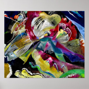 Poster Pintura com Linhas Brancas - Kandinsky