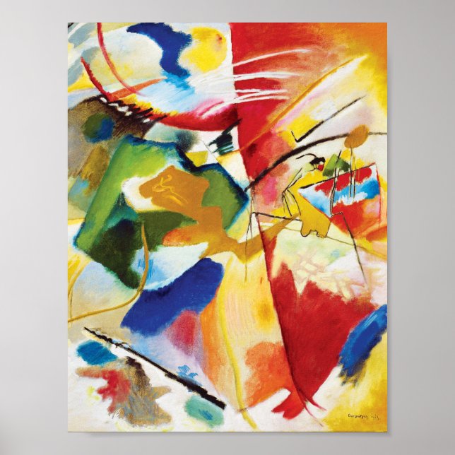 Poster Pintura com o Green Center por Wassily Kandinsky (Frente)
