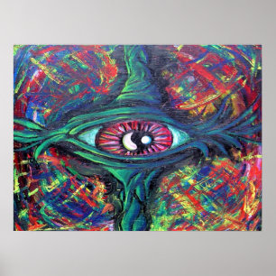 Pôster Pintura com torção de olhos e trippy