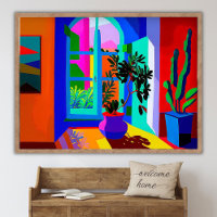 Pintura Contemporânea de Paisagem de Janela _ Vint