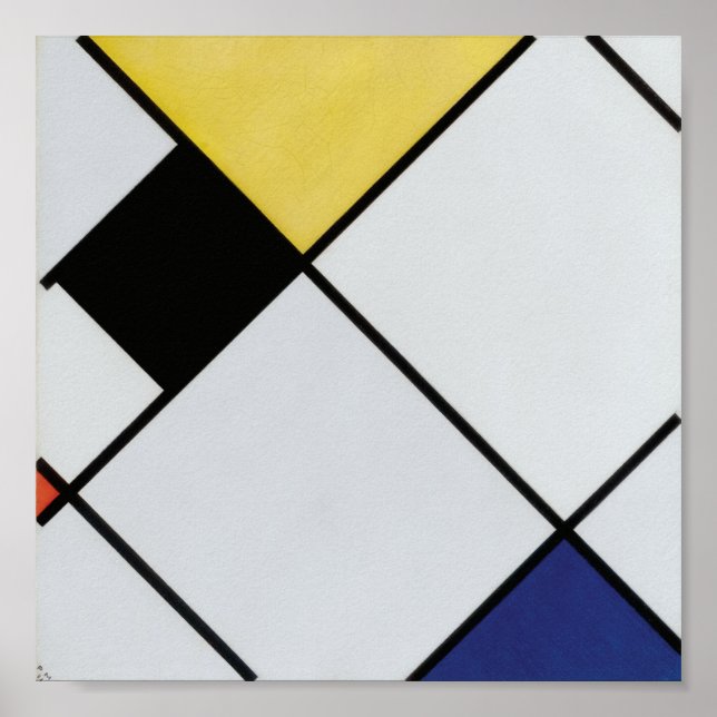 Poster Pintura da Composição Piet Mondrian Lozenge (Frente)