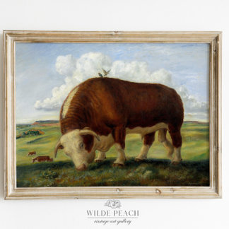 Poster Pintura da Farmhouse de Bovinos Ocidental