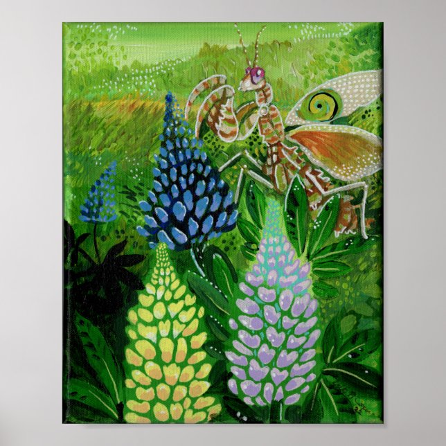 Poster Pintura da Flor Mantis (Frente)