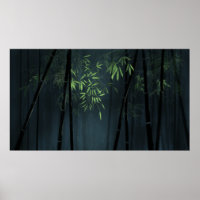 Pintura da Floresta de Bambo Japonesa