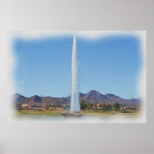 Pôster Pintura da foto da fonte em colinas da fonte, Az