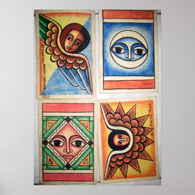 Poster Pintura da Igreja Etíope - Angels Trabalho de arte (Frente)