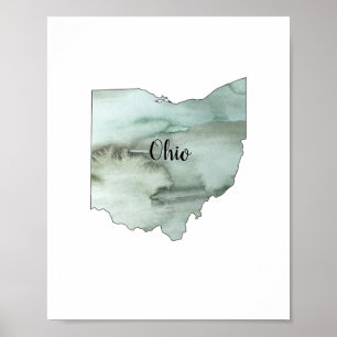 Poster Pintura da Ilustração do Estado de Ohio