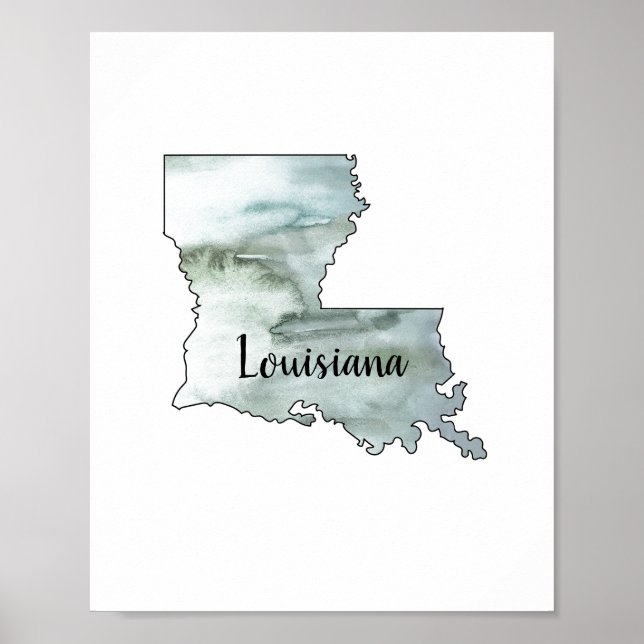 Poster Pintura da Ilustração Estadual da Louisiana (Frente)