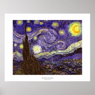 Poster Pintura da noite estrelado de Van Gogh pelo