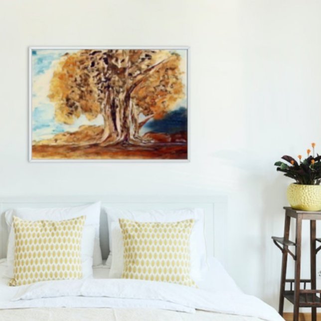 Poster Pintura da Paisagem de Árvores Selvagens do outono (Criador carregado)