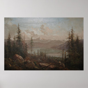 Poster Pintura da paisagem nas montanhas