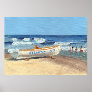 Pôster Pintura da praia de Atlantic City