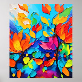 Poster Pintura da Sinfonia Floral Vibrante