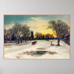 Poster Pintura da véspera de Natal (1885) por W. C. Baue