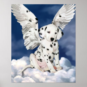 Pôster Pintura Dalmatian do filhote de cachorro do anjo