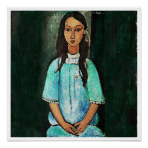 Pôster Pintura das belas artes do vintage de Modigliani