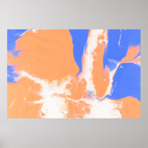 POSTER PINTURA DE ABSTRATO AZUL E AMARELO