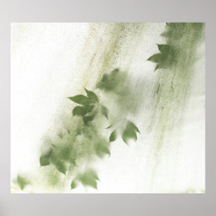 POSTER PINTURA DE ABSTRATO BRANCA E DE RODA