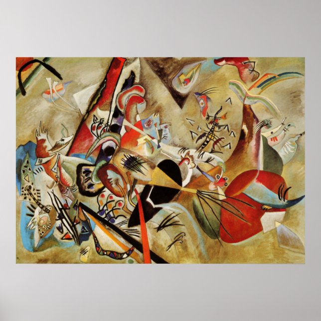 Pôster Pintura de Abstrato de Composição Kandinsky (Frente)