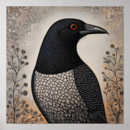 Poster Pintura de Abstrato de Retrato Crow