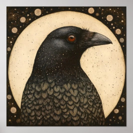 Poster Pintura de Abstrato de Retrato Crow