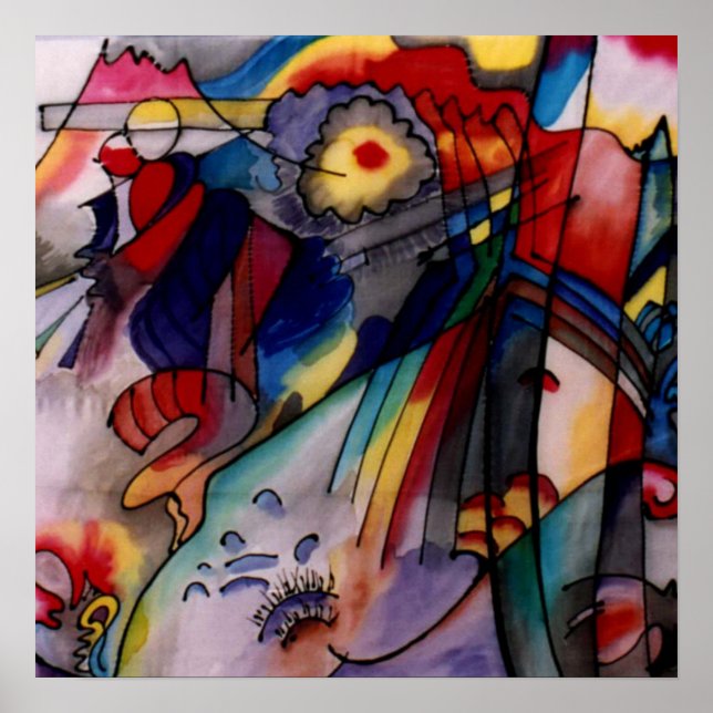 Pôster Pintura de Abstrato Kandinsky 1913 (Frente)