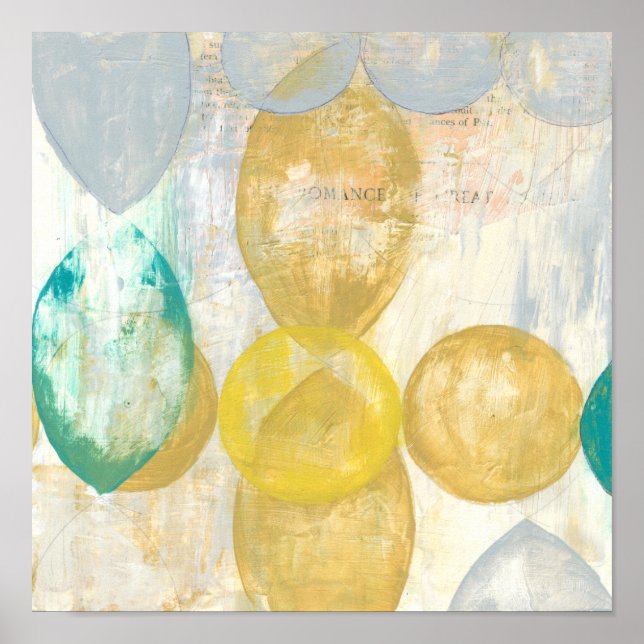 Pôster Pintura de Abstrato moderna em Newsprint (Frente)