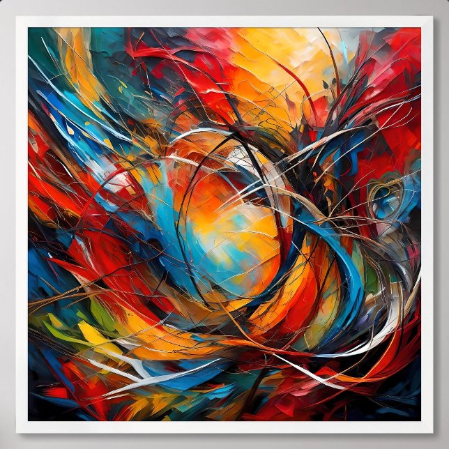 Poster pintura de abstrato perdida na floresta olhando pa (abstract painting lost in forest looking way home)