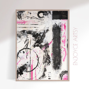Poster Pintura de abstrato preto no wabi sabi, expressa